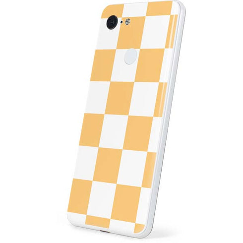 Yellow and White Checkerboard Google Pixel 3 Skin